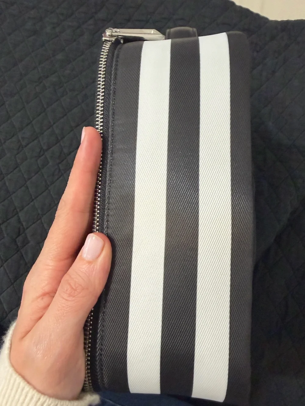 Sephora Black & White X To TheMarket Cosmetic Bag with Colorful Lettering